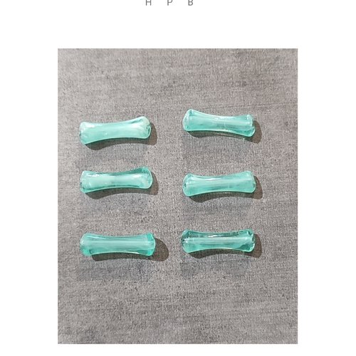 Lot de 6 perles acryliques tubes