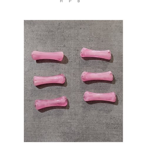 Lot de 6 perles acryliques tubes