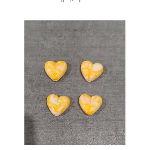 Lot de 4 perles coeurs