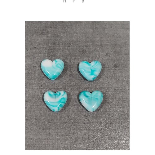 Lot de 4 perles coeurs