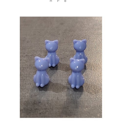 Lot de 4 perles chats acryliques