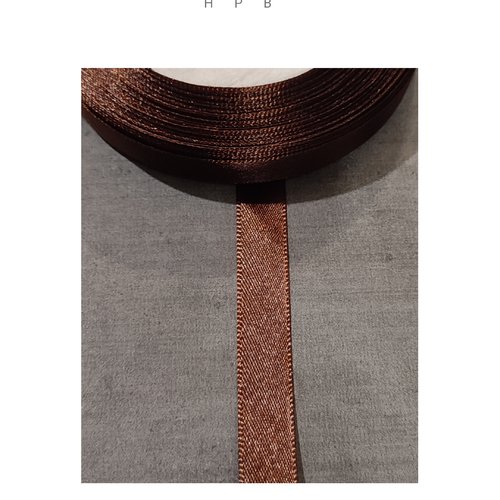 1 mètre de ruban satin 12 mm marron