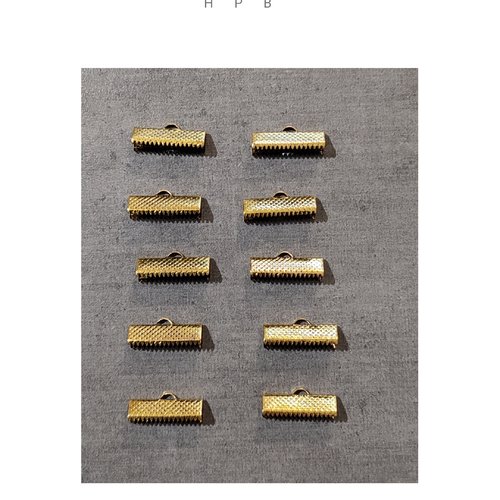 Lot de 10 griffes 20 mm en métal doré