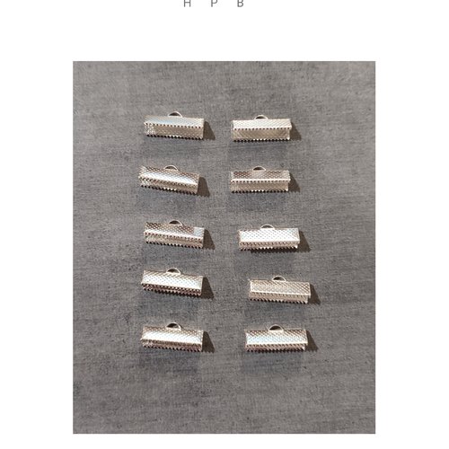 Lot de 10 griffes 20 mm en métal argenté