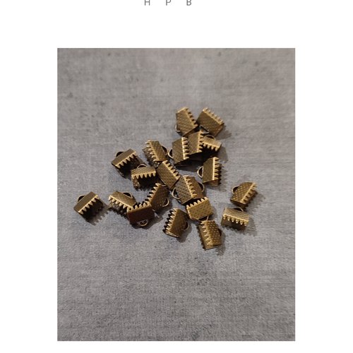 Lot de 20 griffes 8 mm en métal bronze