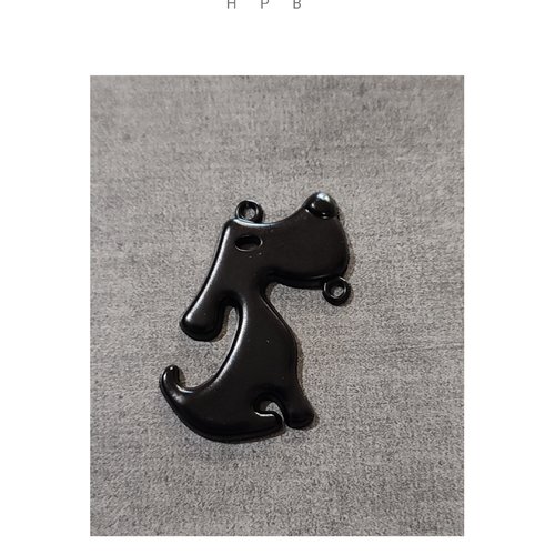Pendentif ou connecteur en métal en forme de chien