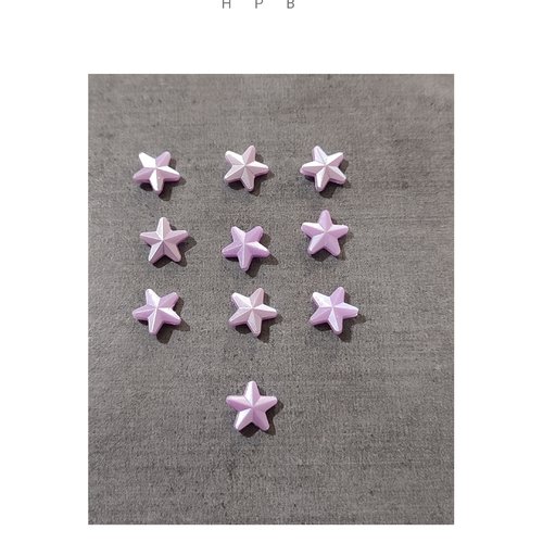 Lot de 10 perles étoiles