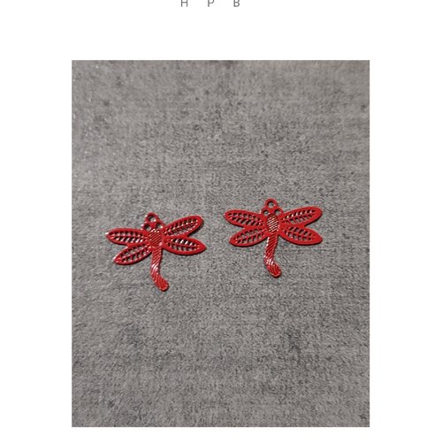 Lot de 2 petites estampes en laiton en forme de libellule