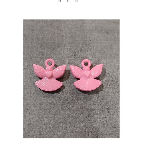 Lot de 2 breloques acryliques en forme d'ange