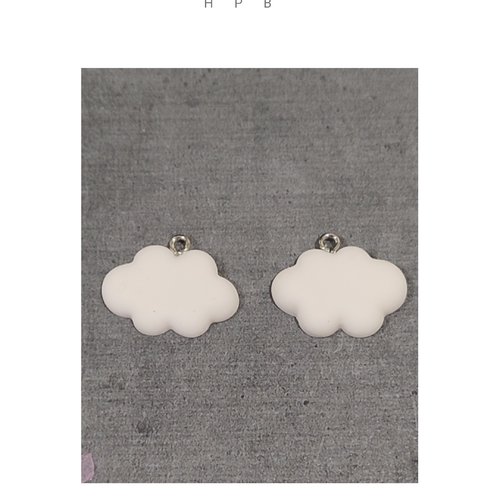 Lot de 2 breloques résine nuage