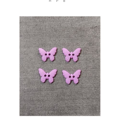 Lot de 4 petits boutons papillon