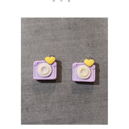 Lot de breloques résine appareil photo