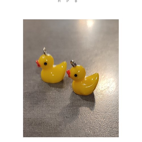 Lot de 2 breloques résine canard