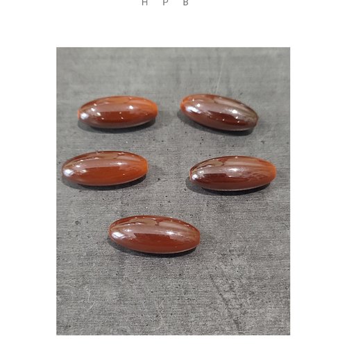 Lot de 5 grosses perles acryliques ovales