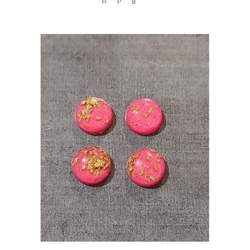 Lot de 4 cabochons ronds acryliques