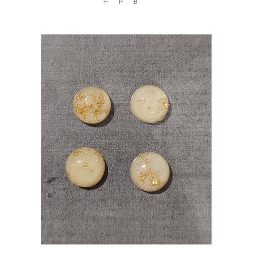 Lot de 4 cabochons ronds acryliques