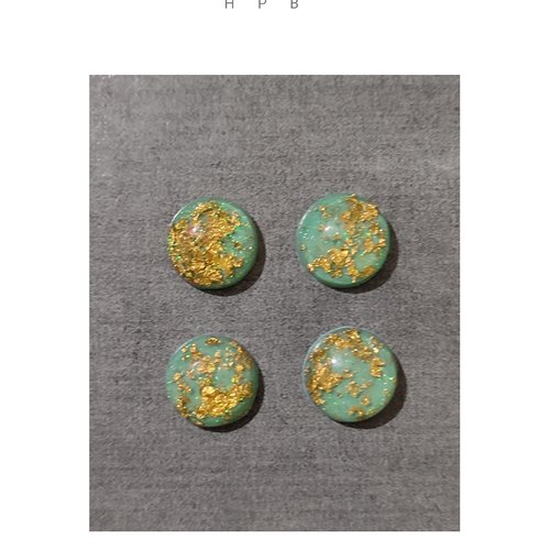 Lot de 4 cabochons ronds acryliques