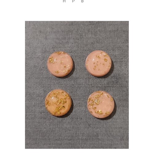 Lot de 4 cabochons ronds acryliques
