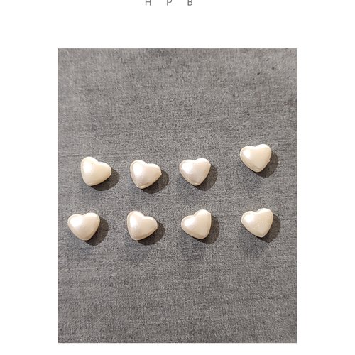 Lot de 8 perles coeurs
