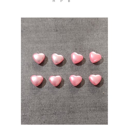 Lot de 8 perles coeurs