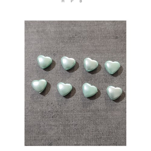 Lot de 8 perles coeurs