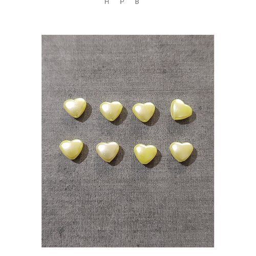 Lot de 8 perles coeurs