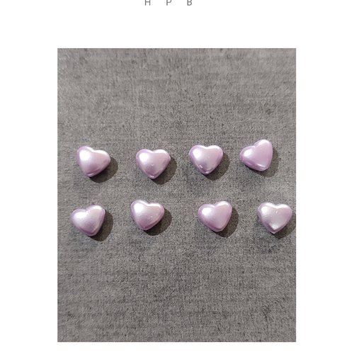 Lot de 8 perles coeurs