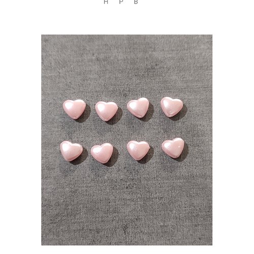 Lot de 8 perles coeurs