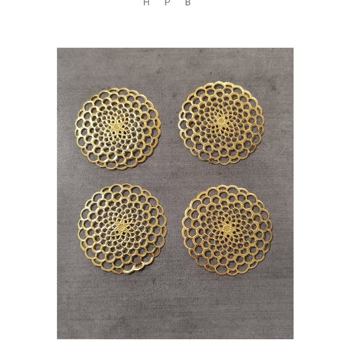 Lot de 4 estampes en métal doré