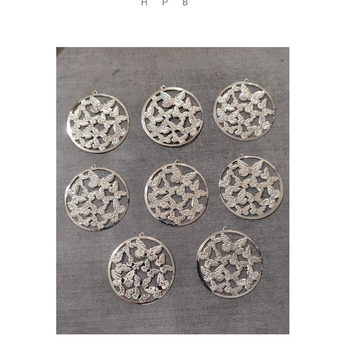 Lot de 8 estampes en métal argenté