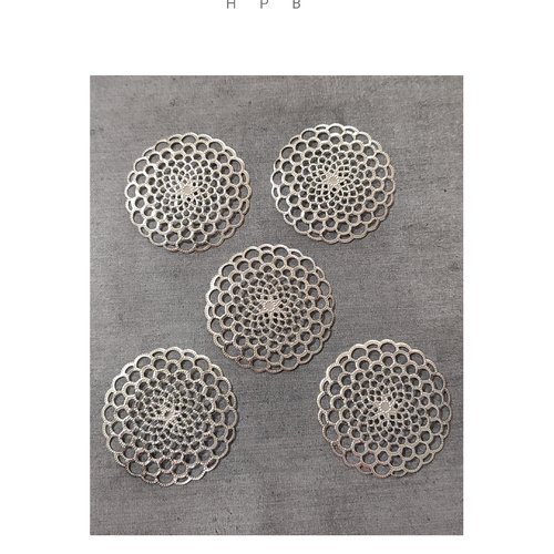 Lot de 5 estampes en métal argenté