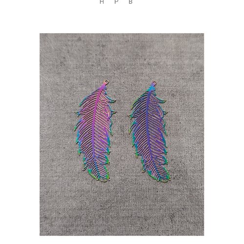 Lot de 2 estampes en forme de plume