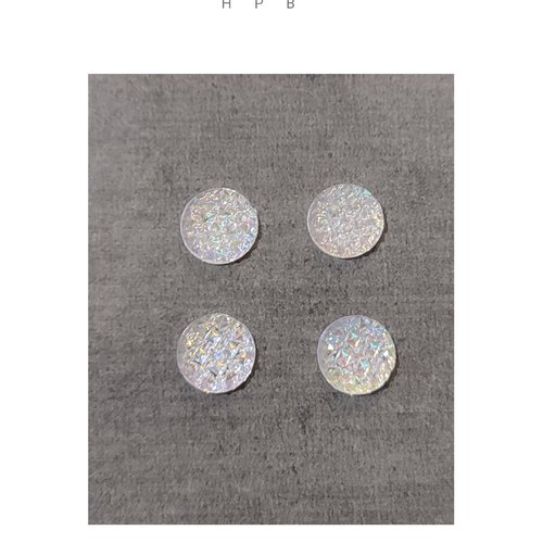 Lot de 4 cabochons ronds acryliques
