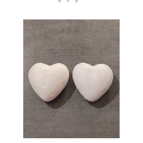 Lot de 2 coeurs en polystyrène 50 mm