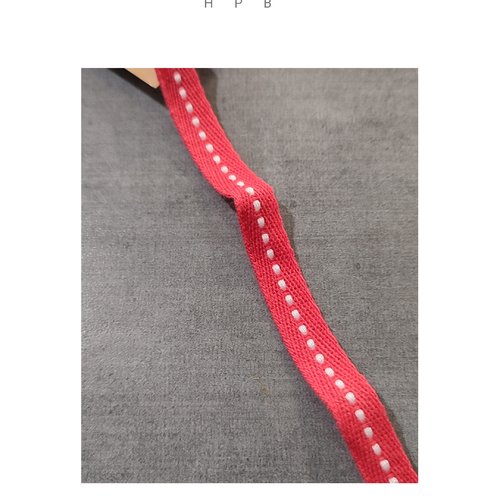 1 mètre de ruban coton surpiqué 10 mm