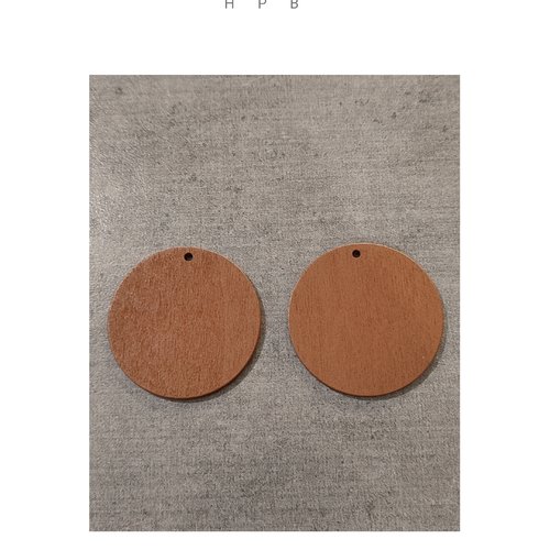 Lot de 2 grandes breloques en bois