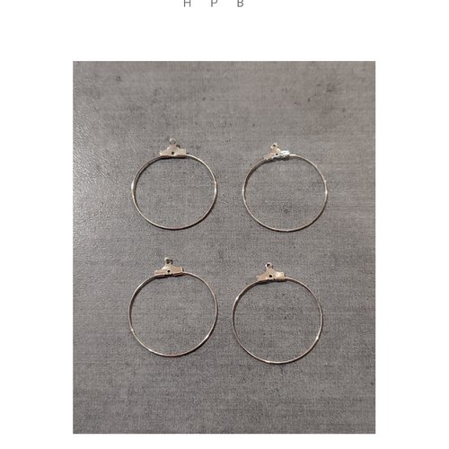 Lot de 2 paires de supports créoles 30 mm