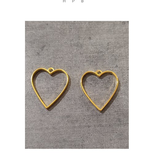 Lot de 2 pendentifs cadres coeurs