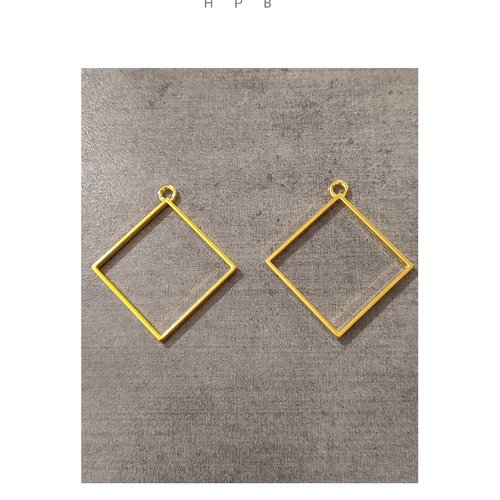 Lot de 2 pendentifs cadres losange