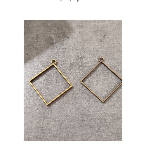 Lot de 2 pendentifs cadres losange