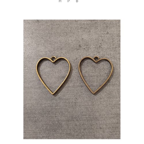 Lot de 2 pendentifs cadres coeurs