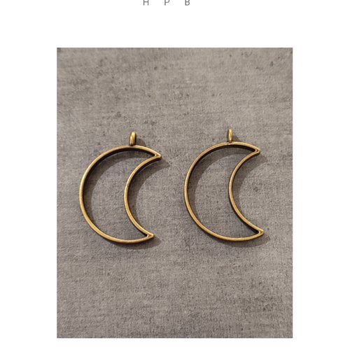 Lot de 2 pendentifs cadres lunes