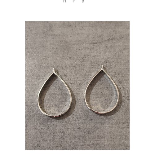 Lot de 2 pendentifs cadres goutte