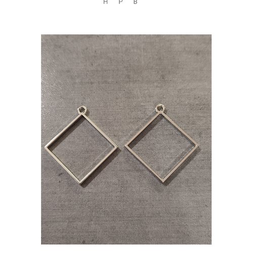 Lot de 2 pendentifs cadres losange