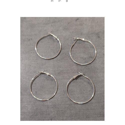 Lot de 2 paires de supports créoles 40 mm