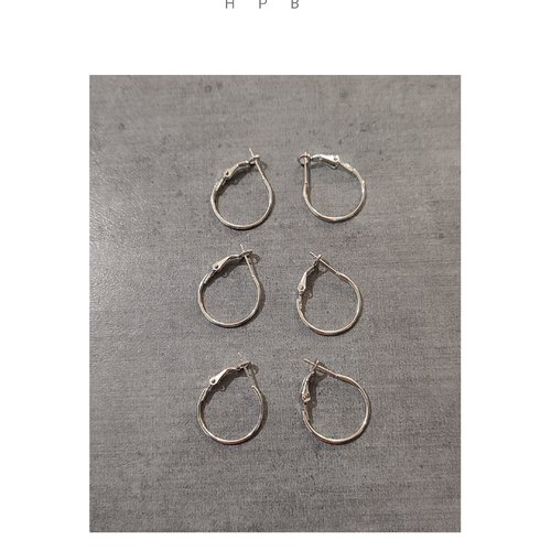 Lot de 3 paires de supports créoles 18 mm