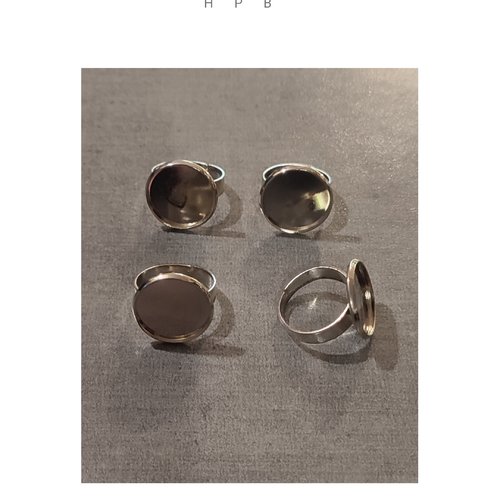 Lot de 4 supports de bague en métal argenté
