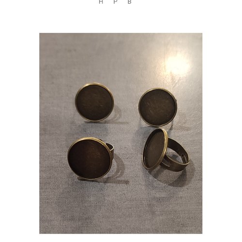 Lot de 4 supports de bague en métal bronze