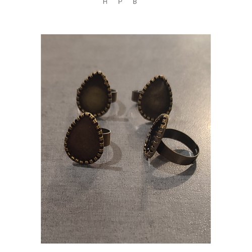 Lot de 4 supports de bague en métal bronze