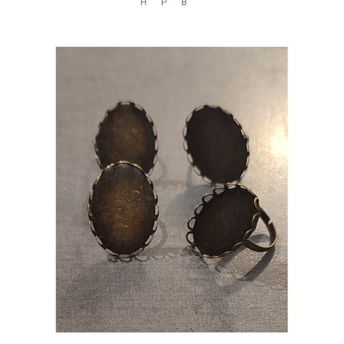 Lot de 4 supports de bague en métal bronze